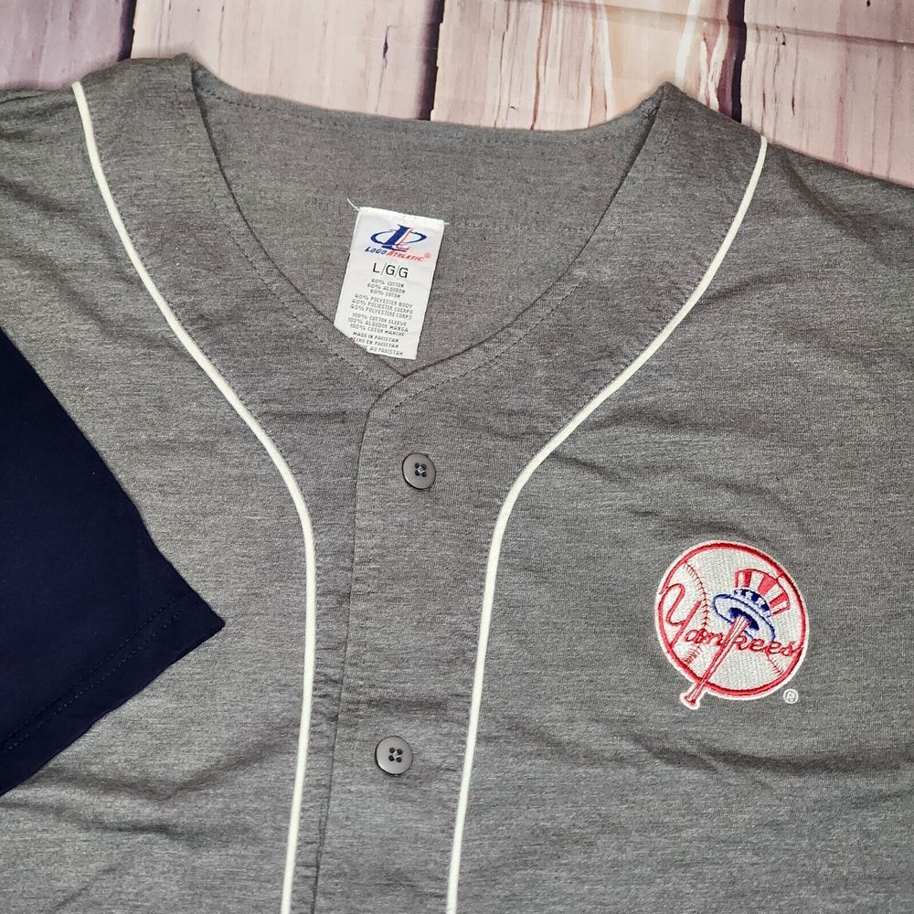 Vintage New York Yankees Logo Athletic Jersey Size‎ Large Cotton Poly Blend